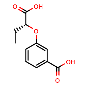 Chemical structure of (R)-3-(1-Carboxypropoxy)benzoic acid , CAS 1799412-34-2, AChemBlock AD278826