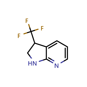 Chemical structure of 3-(Trifluoromethyl)-2,3-dihydro-1H-pyrrolo[2,3-b]pyridine , CAS 1150618-34-0, AChemBlock AD278827