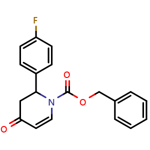 Chemical structure of Benzyl 2-(4-fluorophenyl)-4-oxo-3,4-dihydropyridine-1(2H)-carboxylate , CAS 414910-19-3, AChemBlock AD278834