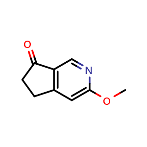 Chemical structure of 3-Methoxy-5,6-dihydro-7H-cyclopenta[c]pyridin-7-one , CAS 1544739-19-6, AChemBlock AD278839