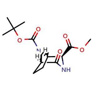 Chemical structure of 8-(tert-Butyl) 2-methyl (1S,2S,5R)-4-oxo-3,8-diazabicyclo[3.2.1]octane-2,8-dicarboxylate , CAS 2885261-47-0, AChemBlock AD278841