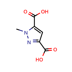 Chemical structure of 1-Methyl-1H-pyrazole-3,5-dicarboxylic acid , CAS 75092-39-6, AChemBlock AD278845