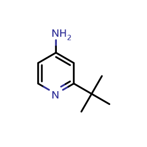 Chemical structure of 2-(tert-Butyl)pyridin-4-amine , CAS 39919-69-2, AChemBlock AD278846