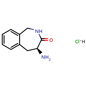 Chemical structure of (S)-4-Amino-1,2,4,5-tetrahydro-3H-benzo[c]azepin-3-one hydrochloride , CAS 162004-61-7, AChemBlock AD278856