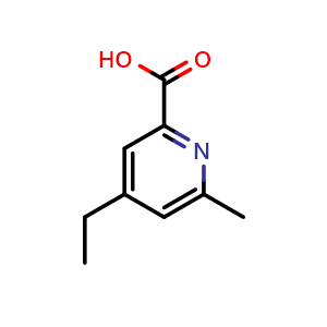 Chemical structure of 4-Ethyl-6-methylpicolinic acid , CAS 1379286-44-8, AChemBlock AD278860