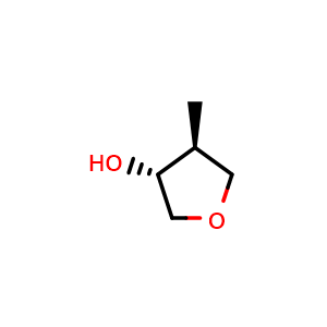 Chemical structure of trans-4-Methyltetrahydrofuran-3-ol , CAS 387357-58-6, AChemBlock AD278866