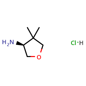 Chemical structure of (3S)-4,4-Dimethyltetrahydrofuran-3-amine hydrochloride , CAS 2853613-52-0, AChemBlock AD278873