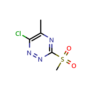 Chemical structure of 6-Chloro-5-methyl-3-methylsulfonyl-1,2,4-triazine , CAS 2964588-26-7, AChemBlock AD278884