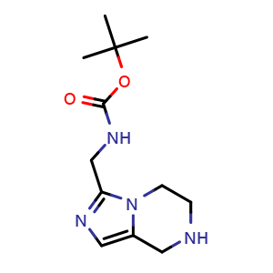 Chemical structure of tert-Butyl N-({5H,6H,7H,8H-imidazo[1,5-a]pyrazin-3-yl}methyl)carbamate , CAS 1372533-91-9, AChemBlock AD278888