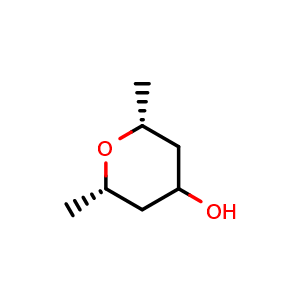 Chemical structure of rel-(2R,6S)-Tetrahydro-2,6-dimethyl-2H-pyran-4-ol , CAS 1263775-49-0, AChemBlock AD278891