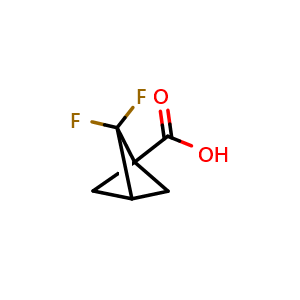 Chemical structure of 2,2-Difluorobicyclo[1.1.1]pentane-1-carboxylic acid , CAS 2385817-07-0, AChemBlock AD278892