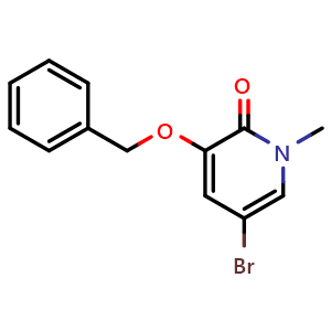 Chemical structure of 3-Benzyloxy-5-bromo-1-methyl-pyridin-2-one , CAS 1333146-86-3, AChemBlock AD278893