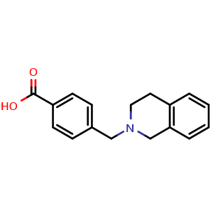 Chemical structure of 4-(3,4-Dihydro-1H-isoquinolin-2-ylmethyl)benzoic acid , CAS 333357-96-3, AChemBlock AD278897