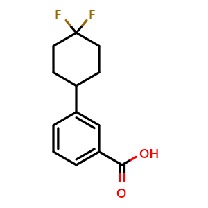 Chemical structure of 3-(4,4-Difluorocyclohexyl)benzoic acid , CAS 1897695-45-2, AChemBlock AD278914