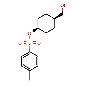 Chemical structure of cis-4-[[(4-Methylphenyl)sulfonyl]oxy]cyclohexanemethanol , CAS 2573304-57-9, AChemBlock AD278917