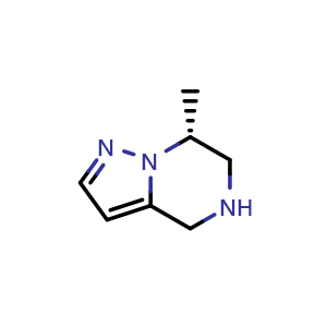 Chemical structure of (7R)-7-Methyl-4,5,6,7-tetrahydropyrazolo[1,5-a]pyrazine , CAS 2199320-95-9, AChemBlock AD278920