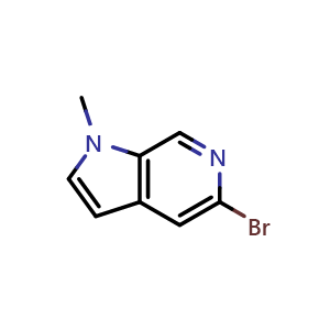 Chemical structure of 5-Bromo-1-methyl-1H-pyrrolo[2,3-c]pyridine , CAS 1369356-14-8, AChemBlock AD278923