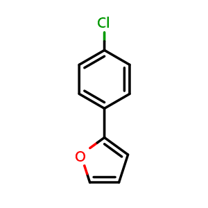 Chemical structure of 2-(4-Chlorophenyl)furan , CAS 17221-37-3, AChemBlock AD278928