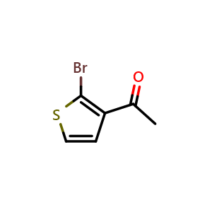 Chemical structure of 1-(2-Bromothiophen-3-yl)ethan-1-one , CAS 137272-68-5, AChemBlock AD278935