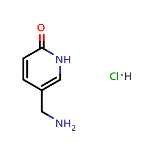 Chemical structure of 5-(Aminomethyl)-1H-pyridin-2-one hydrochloride , CAS 1820906-44-2, AChemBlock AD278944