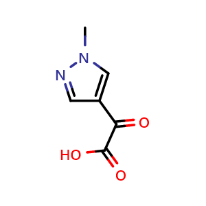 Chemical structure of 2-(1-Methyl-1H-pyrazol-4-yl)-2-oxoacetic acid , CAS 1134691-09-0, AChemBlock AD278949