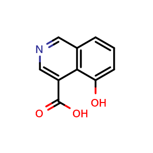 Chemical structure of 5-Hydroxyisoquinoline-4-carboxylic acid , CAS 1958100-67-8, AChemBlock AD278951