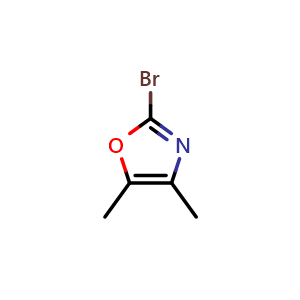 Chemical structure of 2-Bromo-4,5-dimethyl-1,3-oxazole , CAS 1240612-08-1, AChemBlock AD278955