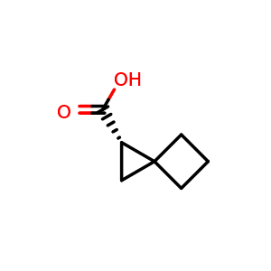 Chemical structure of (2S)-Spiro[2.3]hexane-2-carboxylic acid , CAS 2382454-58-0, AChemBlock AD278956