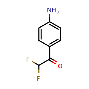 Chemical structure of 1-(4-Aminophenyl)-2,2-difluoro-ethanone , CAS 1393712-42-9, AChemBlock AD278962