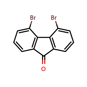 Chemical structure of 4,5-Dibromofluoren-9-one , CAS 69414-97-7, AChemBlock AD278973