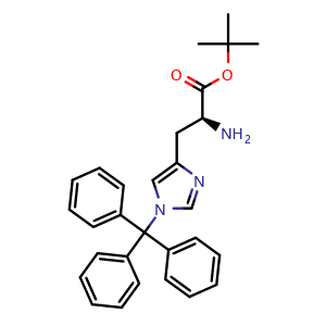 Chemical structure of (S)-tert-Butyl 2-amino-3-(1-trityl-1H-imidazol-4-yl)propanoate , CAS 304698-96-2, AChemBlock AD278979