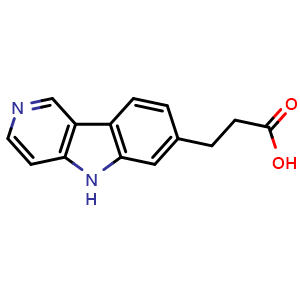 Chemical structure of 3-(5H-Pyrido[4,3-b]indol-7-yl)propanoic acid , CAS 1892461-96-9, AChemBlock AD278980