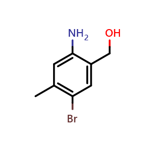 Chemical structure of (2-Amino-5-bromo-4-methylphenyl)methanol , CAS 1823335-27-8, AChemBlock AD278982