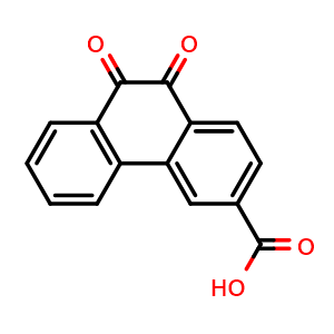Chemical structure of 9,10-Dioxo-9,10-dihydrophenanthrene-3-carboxylic acid , CAS 32155-34-3, AChemBlock AD278983