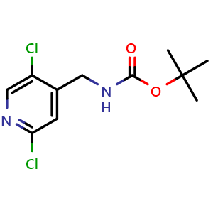 Chemical structure of tert-Butyl ((2,5-dichloropyridin-4-yl)methyl)carbamate , CAS 2680794-24-3, AChemBlock AD278987