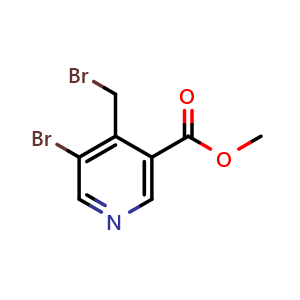 Chemical structure of Methyl 5-bromo-4-(bromomethyl)nicotinate , CAS 2092466-35-6, AChemBlock AD278991