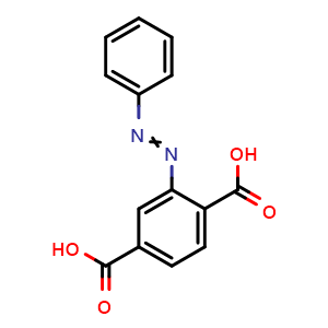 Chemical structure of 2-(Phenyldiazenyl)terephthalic acid , CAS 1417825-84-3, AChemBlock AD278997