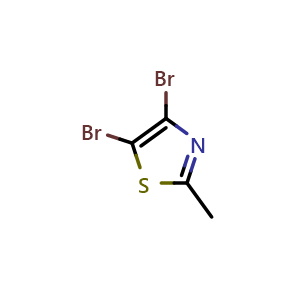 Chemical structure of 4,5-Dibromo-2-methylthiazole , CAS 57268-20-9, AChemBlock AD278999
