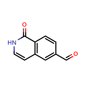 Chemical structure of 1-Oxo-1,2-dihydroisoquinoline-6-carbaldehyde , CAS 1150618-26-0, AChemBlock AD279002