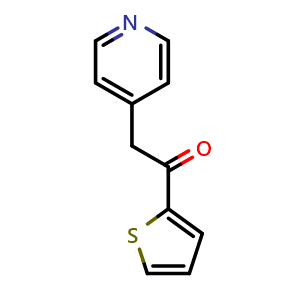 Chemical structure of 2-(Pyridin-4-yl)-1-(thiophen-2-yl)ethan-1-one , CAS 6576-08-5, AChemBlock AD279006