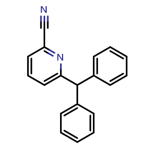 Chemical structure of 6-Benzhydrylpicolinonitrile , CAS 2227390-99-8, AChemBlock AD279008
