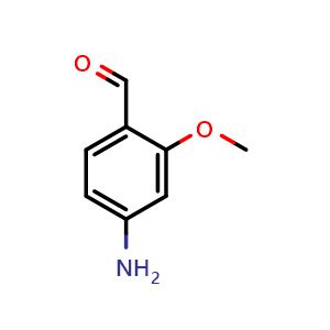 Chemical structure of 4-Amino-2-methoxybenzaldehyde , CAS 1196-65-2, AChemBlock AD279026