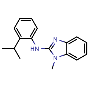 Chemical structure of N-(2-Isopropylphenyl)-1-methyl-1H-benzo[d]imidazol-2-amine , CAS 1904337-84-3, AChemBlock AD279036