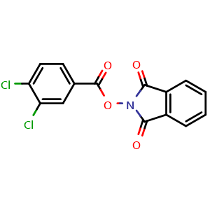 Chemical structure of 1,3-Dihydro-1,3-dioxo-2H-isoindol-2-yl 3,4-dichlorobenzoate , CAS 404364-25-6, AChemBlock AD279045