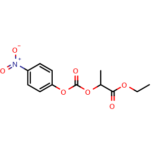 Chemical structure of Ethyl 2-(((4-nitrophenoxy)carbonyl)oxy)propanoate , CAS 2270913-05-6, AChemBlock AD279065