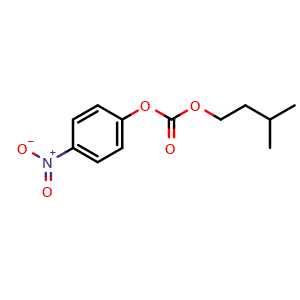 Chemical structure of 3-Methylbutyl 4-nitrophenyl carbonate , CAS 2072152-21-5, AChemBlock AD279070