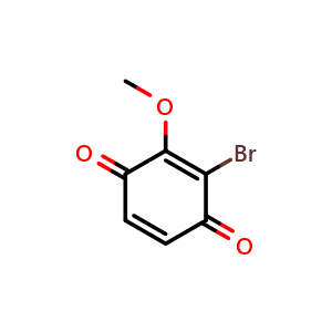 Chemical structure of 2-Bromo-3-methoxycyclohexa-2,5-diene-1,4-dione , CAS 23030-51-5, AChemBlock AD279074