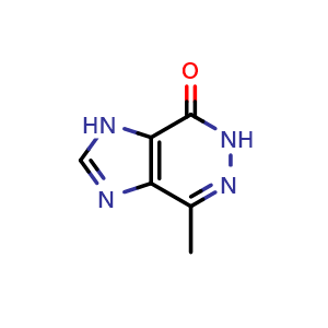 Chemical structure of 7-Methyl-3,5-dihydroimidazo[4,5-d]pyridazin-4-one , CAS 28682-99-7, AChemBlock AD279078