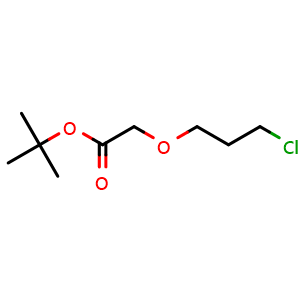 Chemical structure of tert-Butyl 2-(3-chloropropoxy)acetate , CAS 2230826-27-2, AChemBlock AD279079
