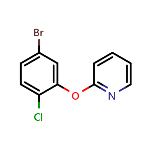 Chemical structure of 2-(5-Bromo-2-chlorophenoxy)pyridine , CAS 1467204-00-7, AChemBlock AD279080